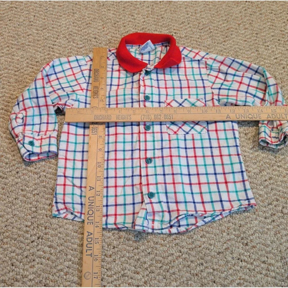 Vintage OshKosh B'Gosh Button Up Shirt 3T Collared Striped USA Cotton
